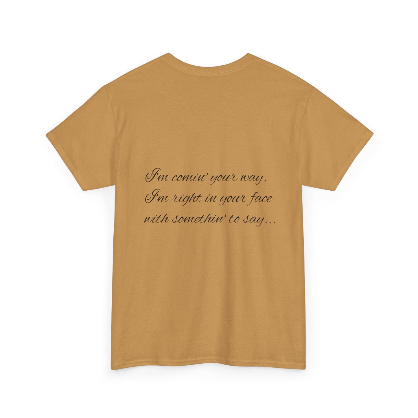Hip-Hop Portrait Tee | Urban Illustration T-Shirt, Script Back Print