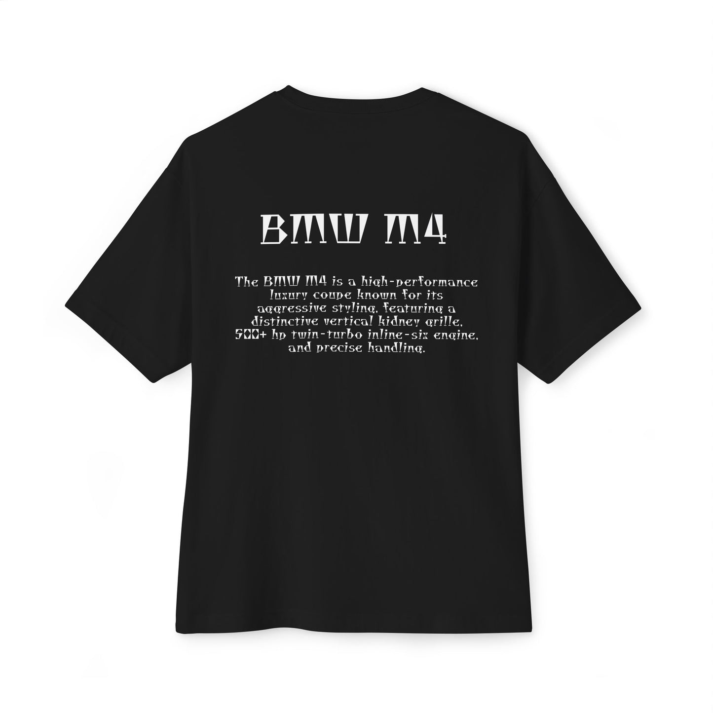 Oversized Boxy Tee — Minimal Script Back & Chest Text
