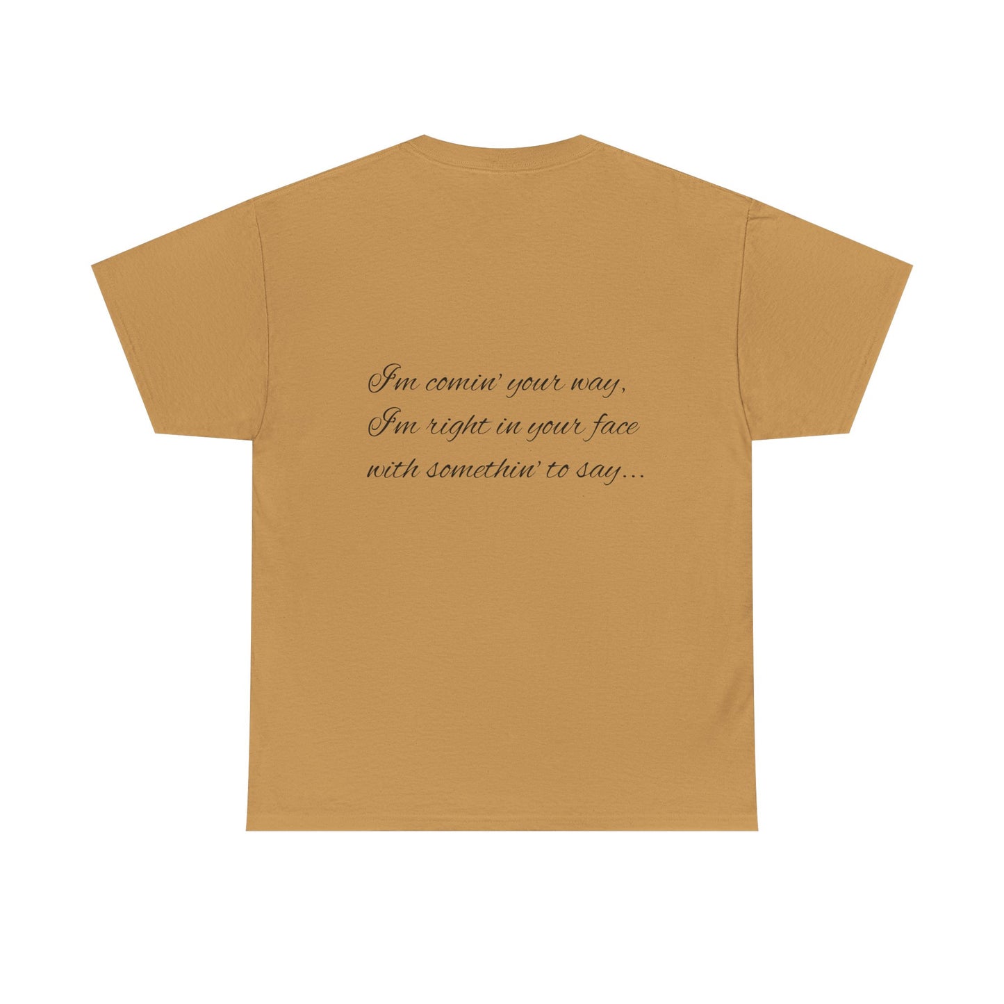Hip-Hop Portrait Tee | Urban Illustration T-Shirt, Script Back Print