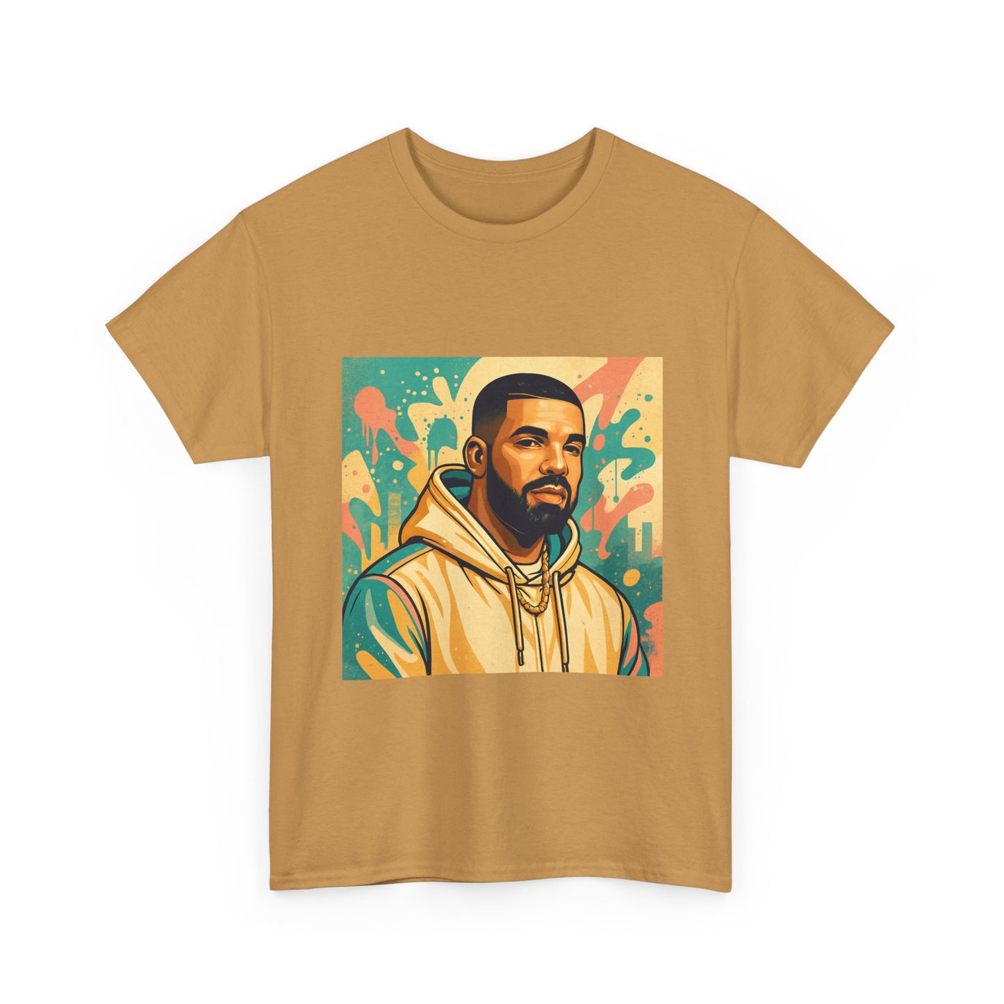 Hip-Hop Portrait Tee | Urban Illustration T-Shirt, Script Back Print