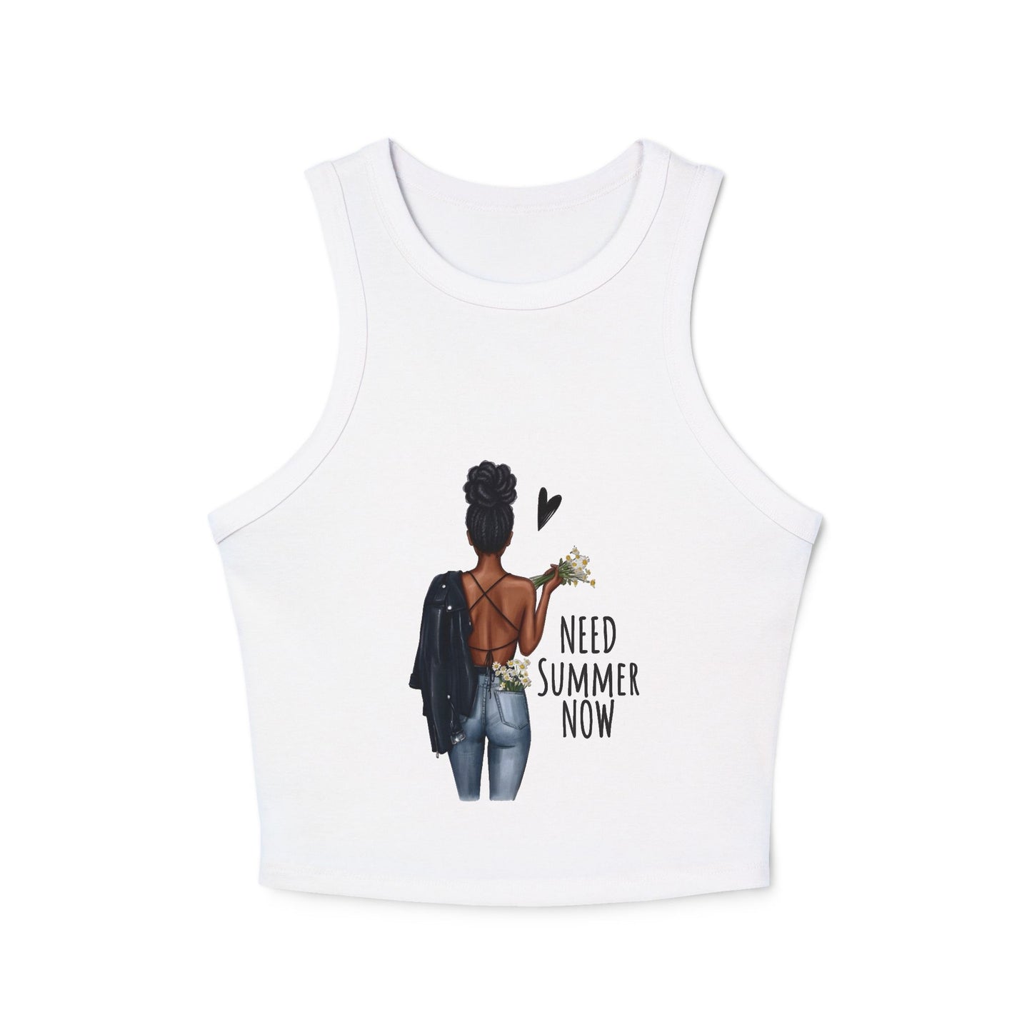 Need Summer Now Racer Tank Top | Woman Back Graphic