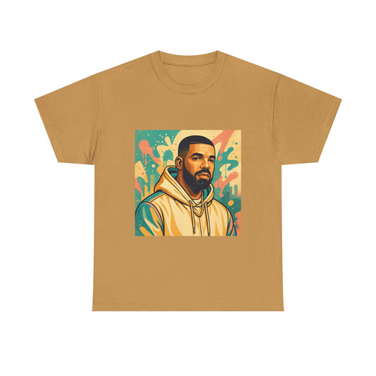 Hip-Hop Portrait Tee | Urban Illustration T-Shirt, Script Back Print